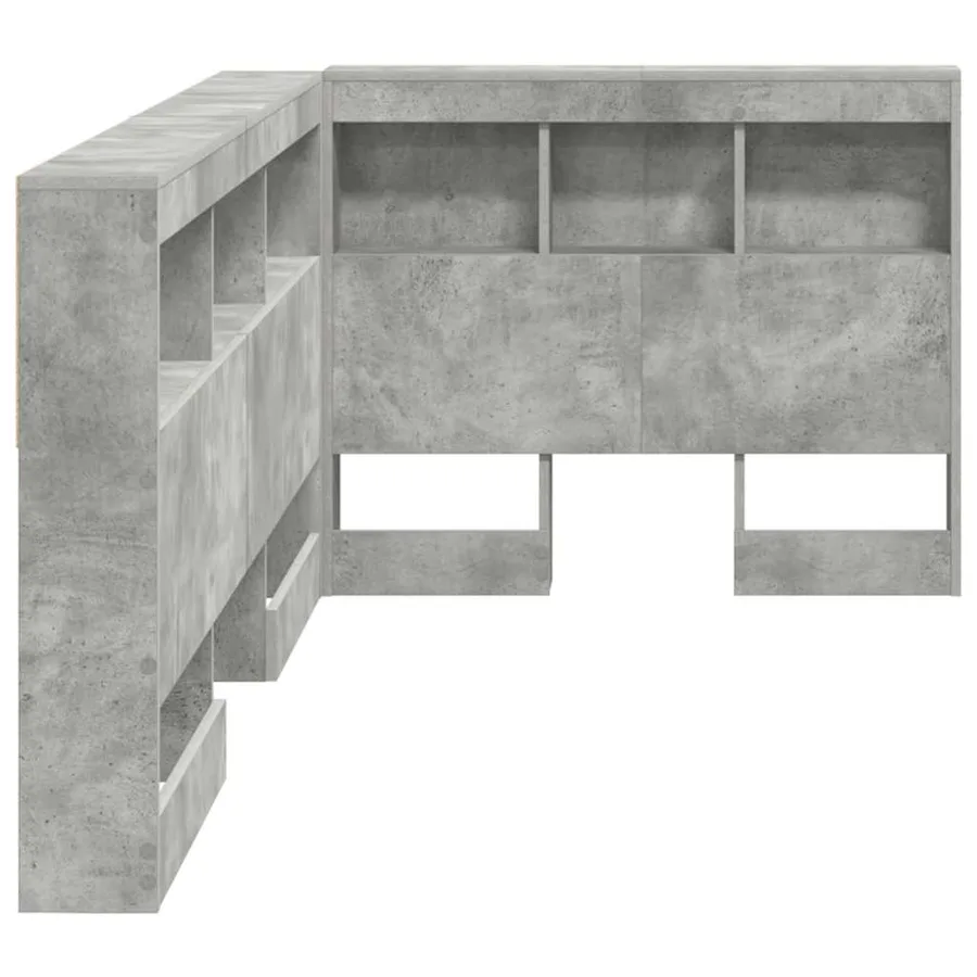 Tête de lit de rangement Gris béton 90 cm Bois d'ingénierie - 7