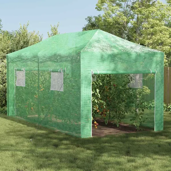Serre avec cadre pop-up avec toit Vert 290 x 580 x 315 cm Fer