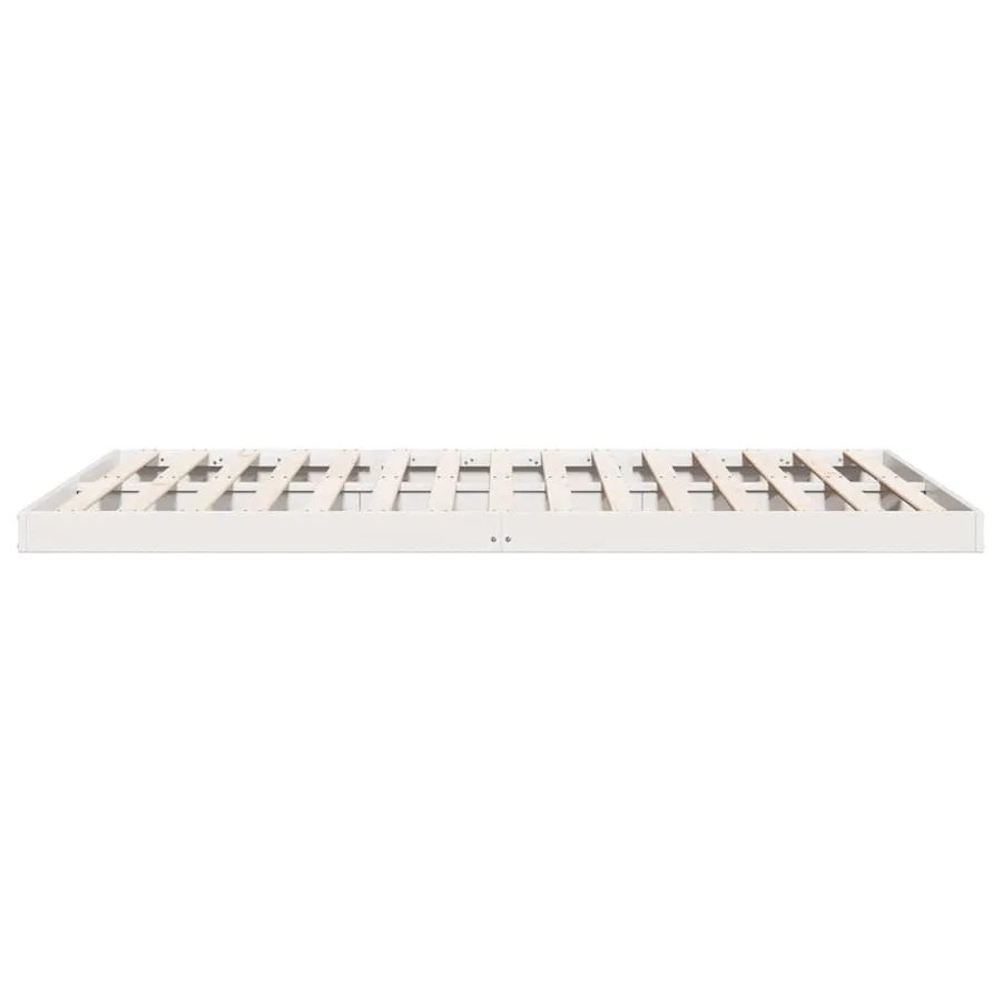 Cadre de lit surélevé Blanc 200 x 220 cm Pin massif - 6
