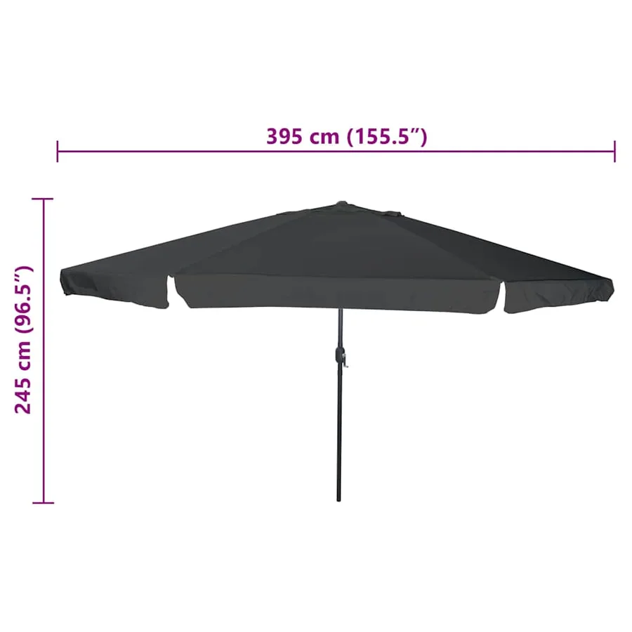 Parasol de jardin Anthracite 394 x 394 x 248 cm - 7