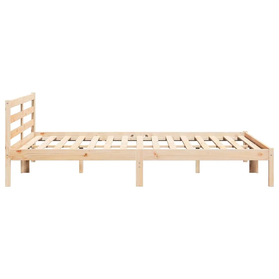 Cadre de lit Marron 225,5 x 185,5 x 69,5 cm Bois de Pin Massif - 6