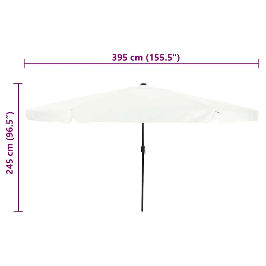 Parasol de jardin Sable et anthracite 395 x 395 x 245 cm - 8