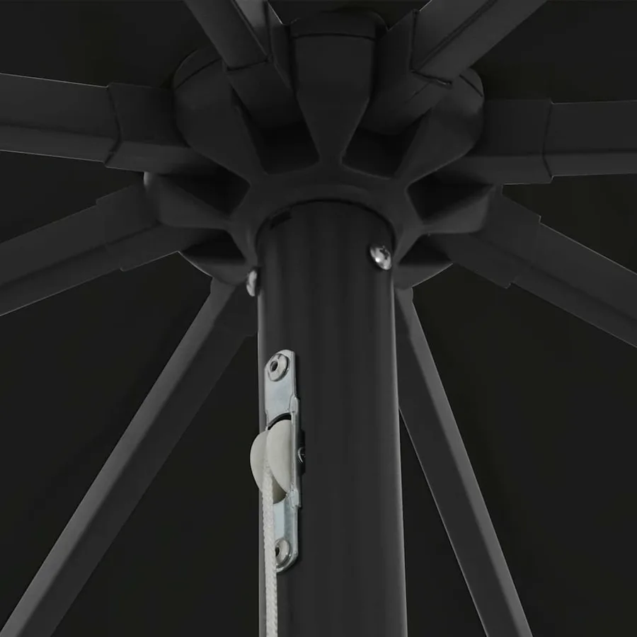 Parasol de jardin Noir 395 x 395 x 245 cm Polyester - 5