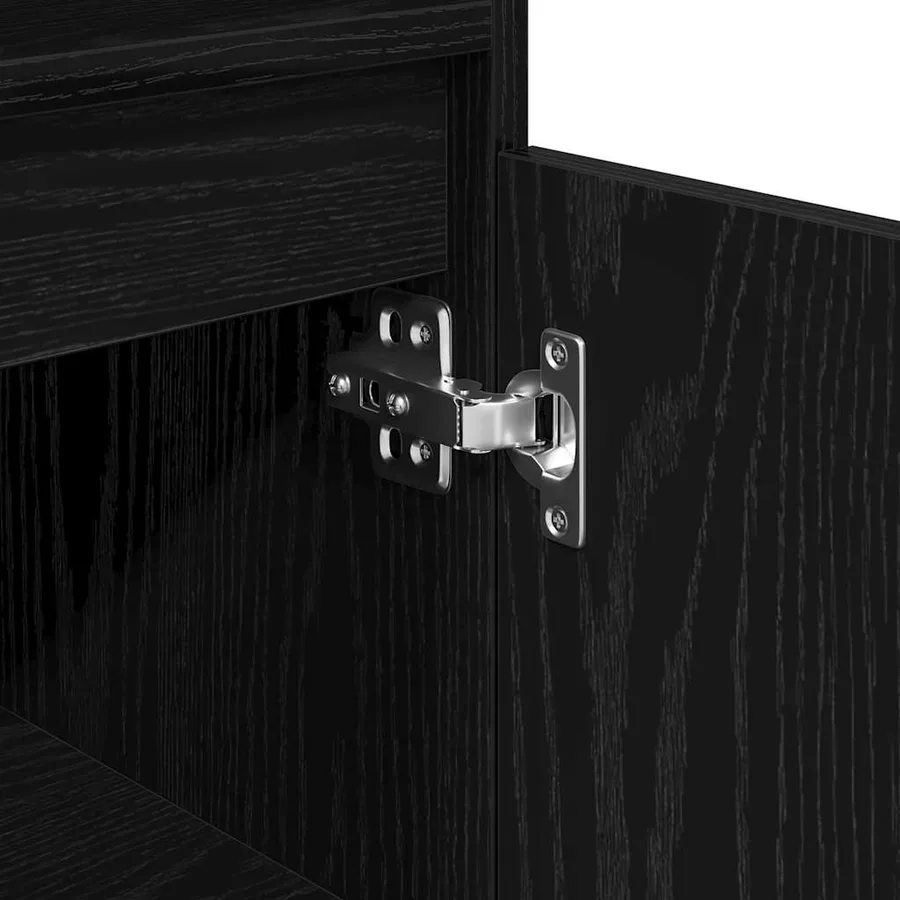 Cabinet de salle de bain avec porte Chêne noir 30 x 30 x 100 cm - 9