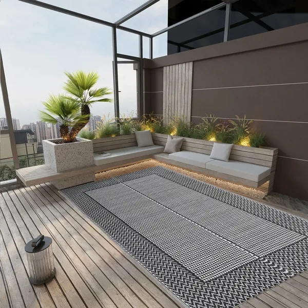 Tapis d'extérieur ARAKIL Noir 140x200 cm PP