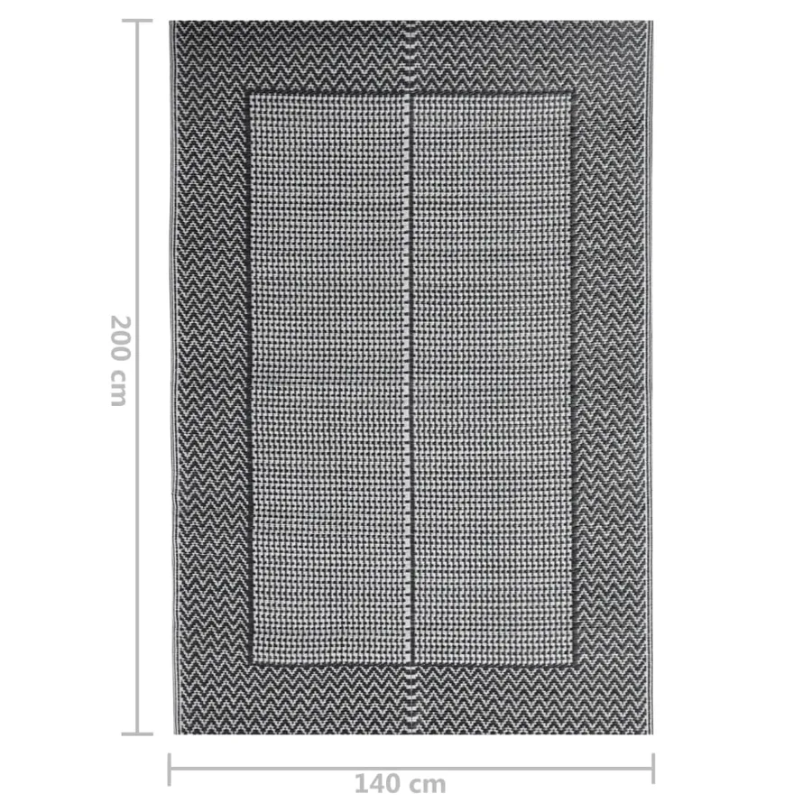 Tapis d'extérieur ARAKIL Noir 140x200 cm PP - 7