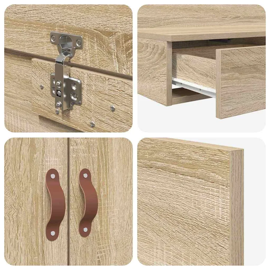 Cadre de lit avec rangement avec tiroir Chêne Sonoma 140 cm - 10