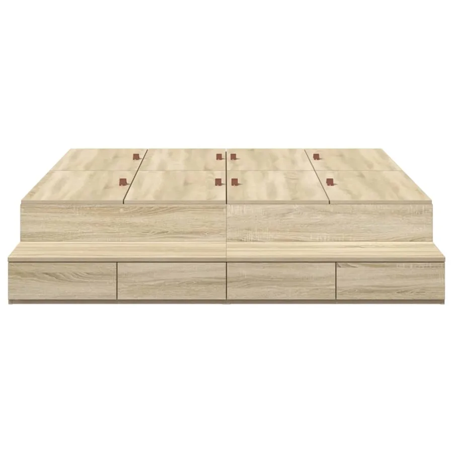 Cadre de lit avec rangement avec tiroir Chêne Sonoma 140 cm - 7