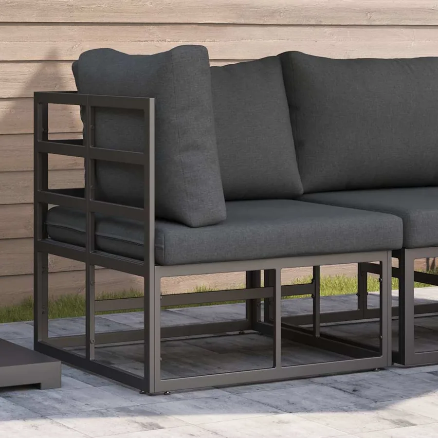 Mobilier de jardin Noir et anthracite 71,5 x 71,5 x 71 cm Métal
