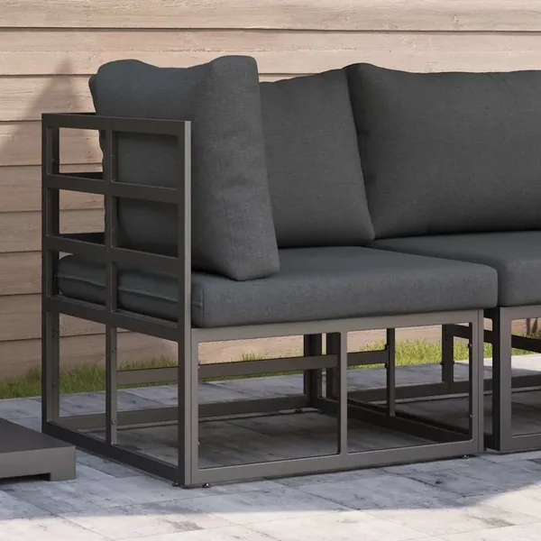 Mobilier de jardin Noir et anthracite 71,5 x 71,5 x 71 cm Métal