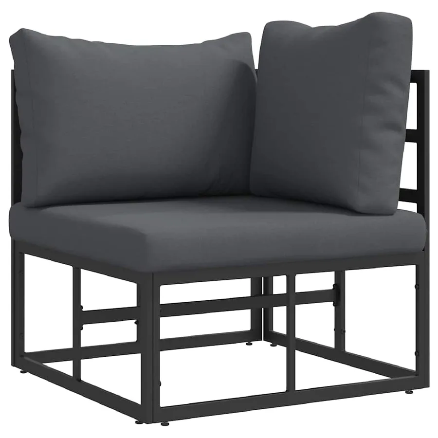 Mobilier de jardin Noir et anthracite 71,5 x 71,5 x 71 cm Métal - 2