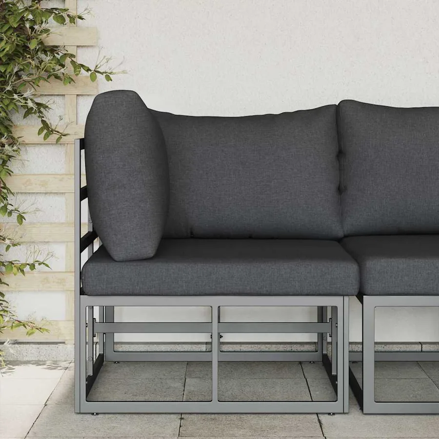 Mobilier de jardin Noir et anthracite 71,5 x 71,5 x 71 cm Métal - 3
