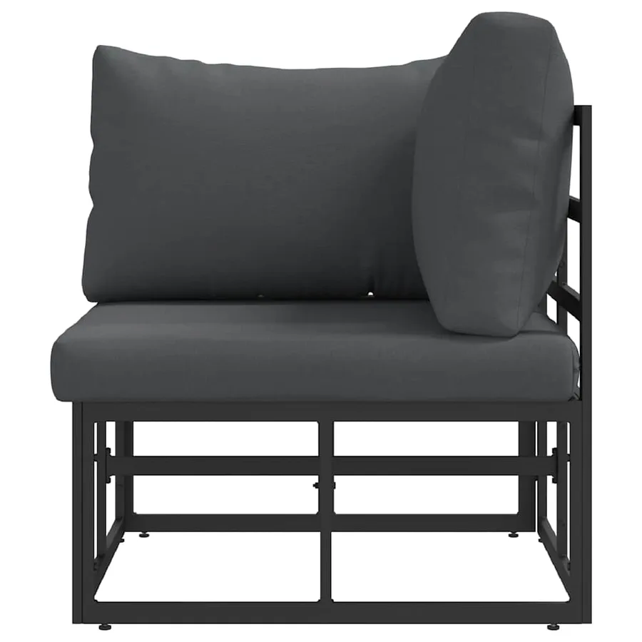 Mobilier de jardin Noir et anthracite 71,5 x 71,5 x 71 cm Métal - 5