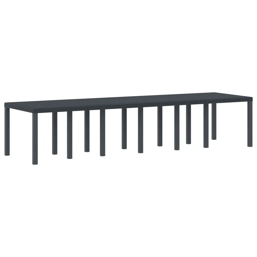 Table de Jardin Anthracite 350 x 100 x 74 cm polyrotin - 6
