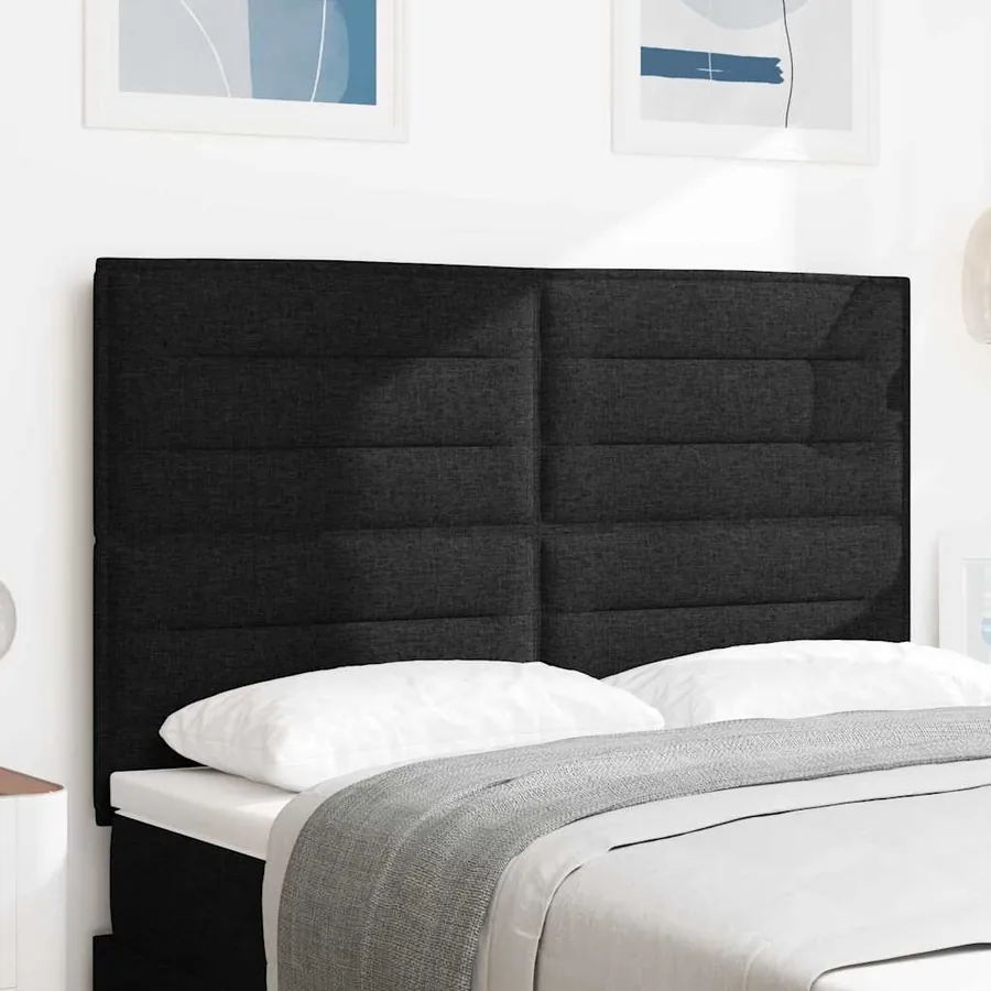 Tête de lit LED avec bandes LED Noir 160 cm tissu