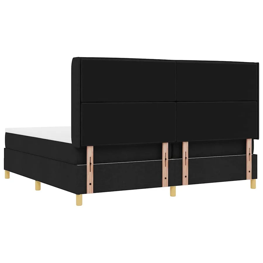 Lit à ressorts avec matelas avec LED Noir 200 x 200 cm tissu - 10