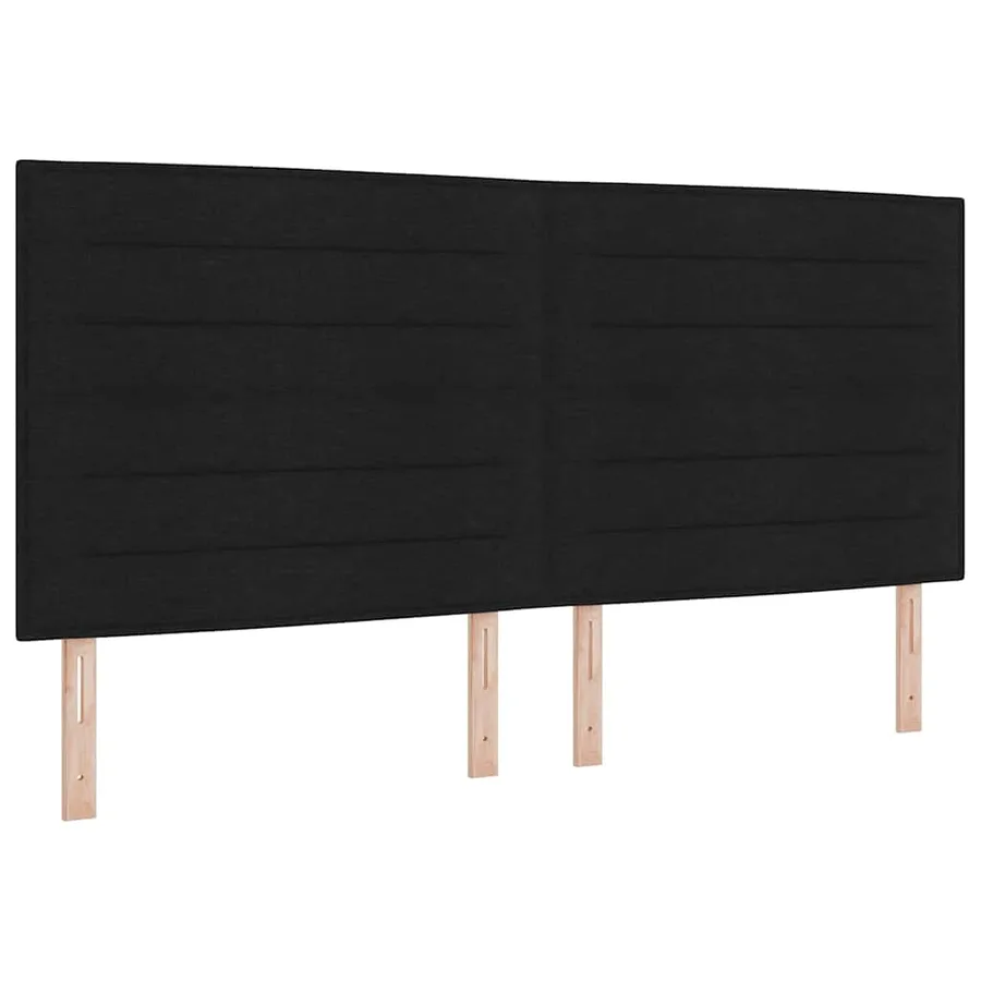 Lit à ressorts avec matelas avec LED Noir 200 x 200 cm tissu - 6