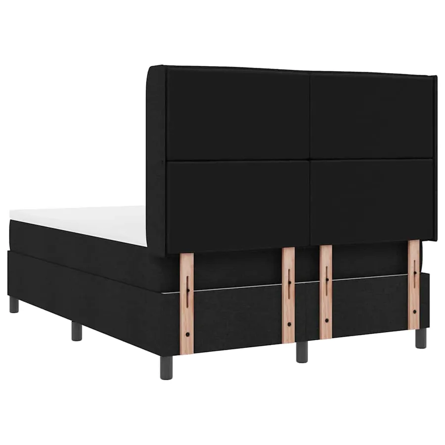 Lit à ressort LED avec matelas Noir 160 x 200 cm tissu - 10