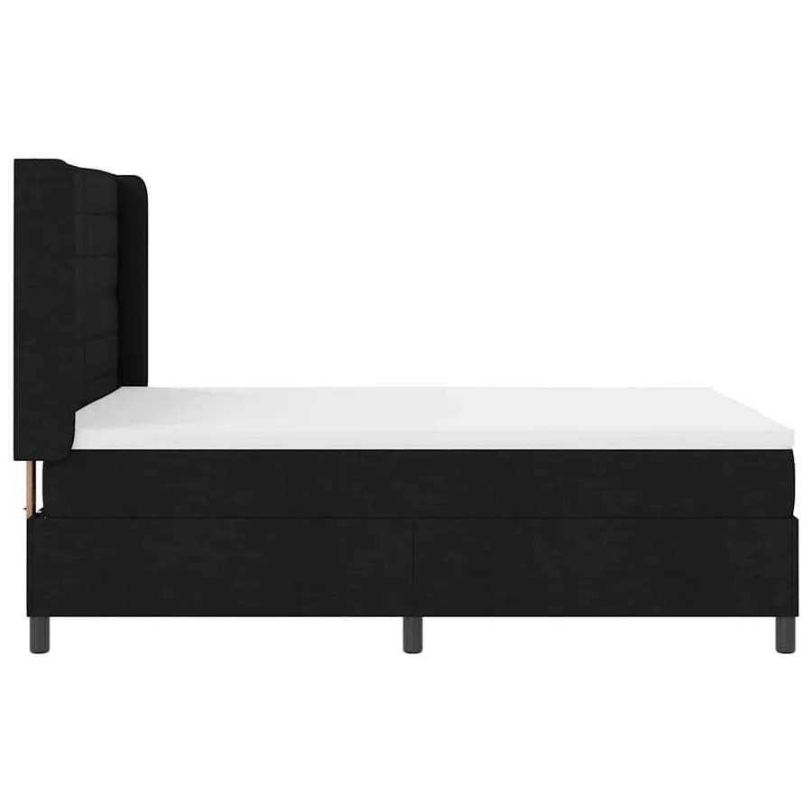 Lit à ressort LED avec matelas Noir 160 x 200 cm tissu - 9