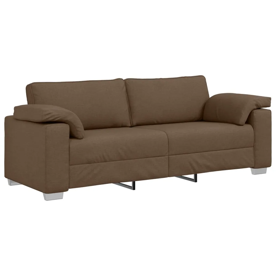 Canapé 3 pcs Marron 219 x 80 x 82 cm Tissu en lin mélangé - 6