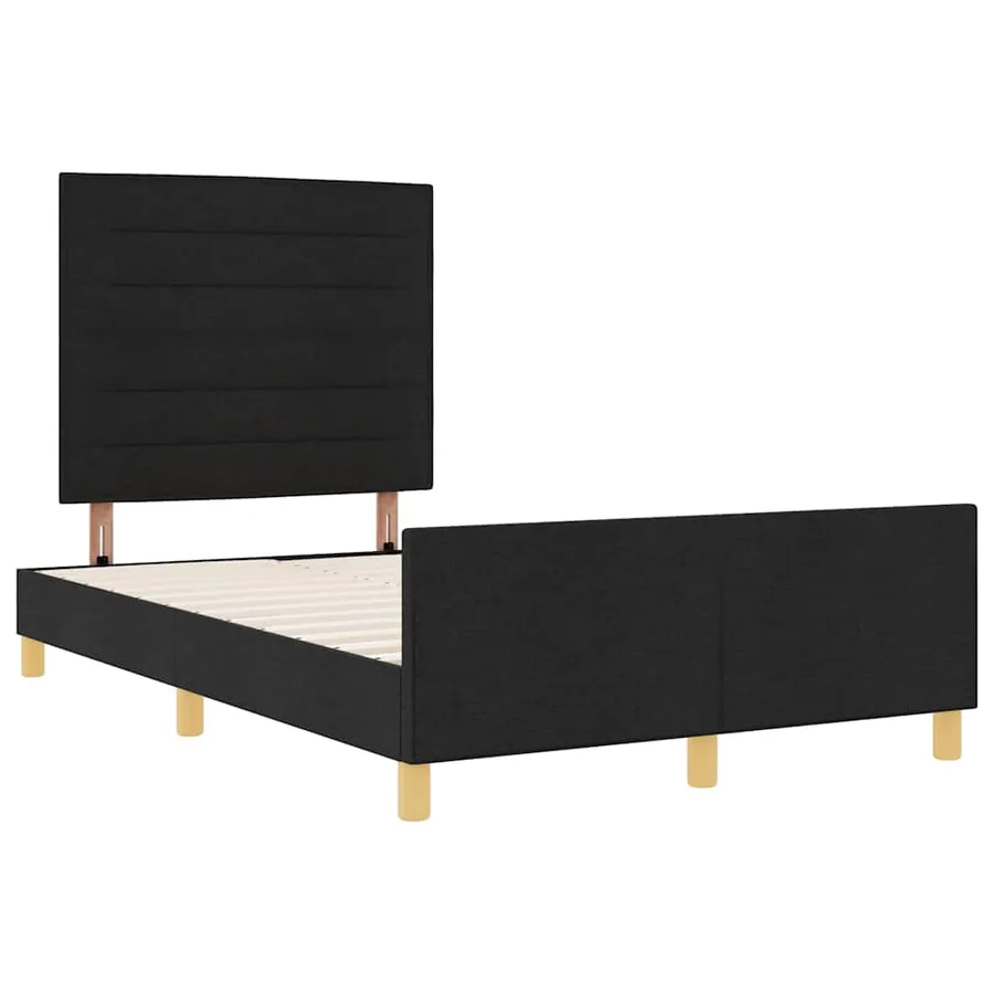 Cadre de lit avec tête de lit Noir 120 x 200 cm tissu - 5