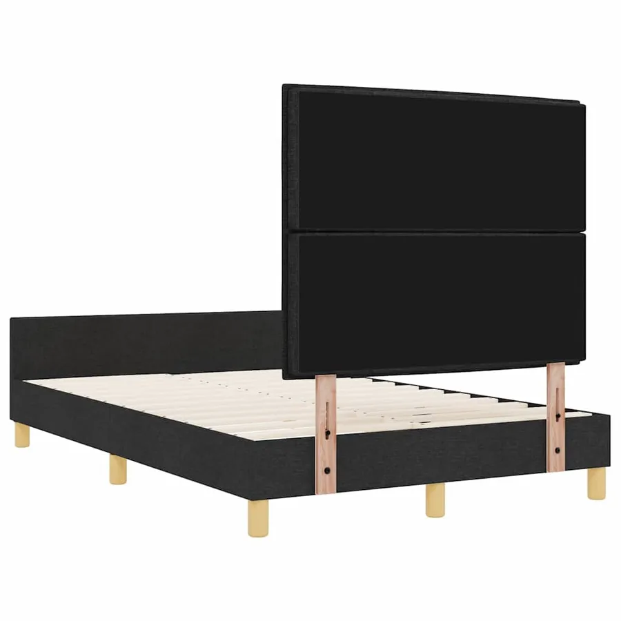 Cadre de lit avec tête de lit Noir 120 x 200 cm tissu - 9