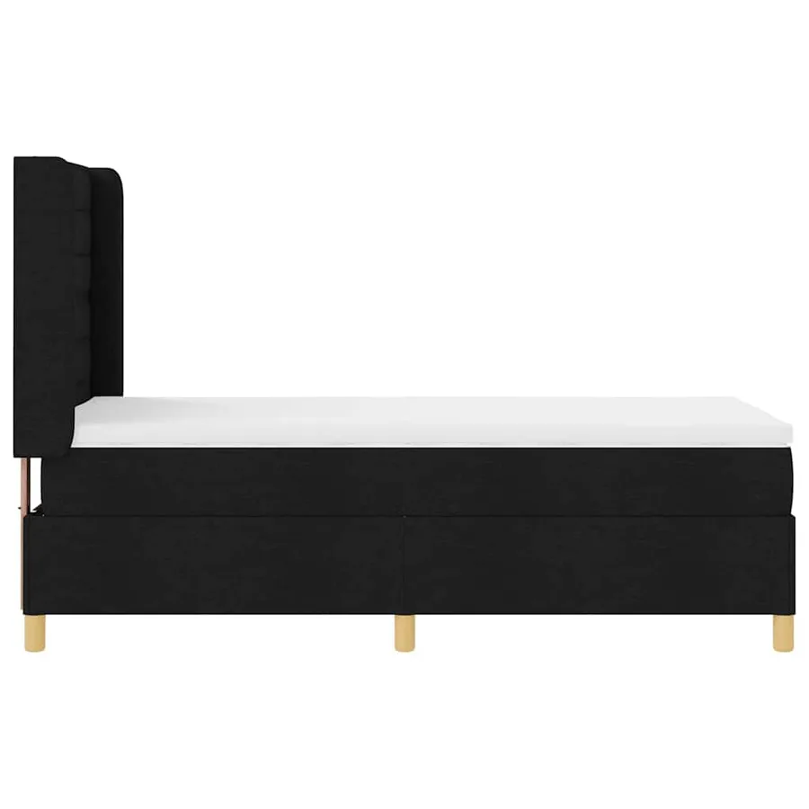 Lit à ressorts avec bandes LED Noir 100 x 200 cm tissu - 9