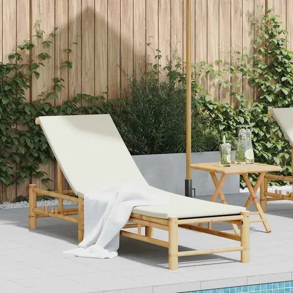 Transat avec coussins 55 x 199 x 30 cm en bambou