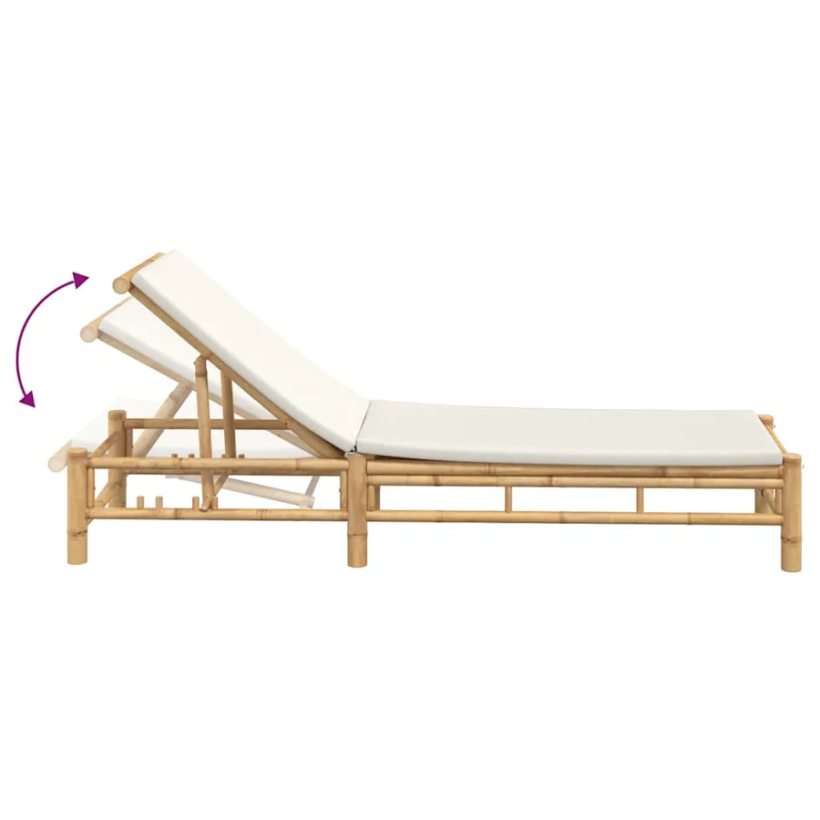 Transat avec coussins 55 x 199 x 30 cm en bambou - 7