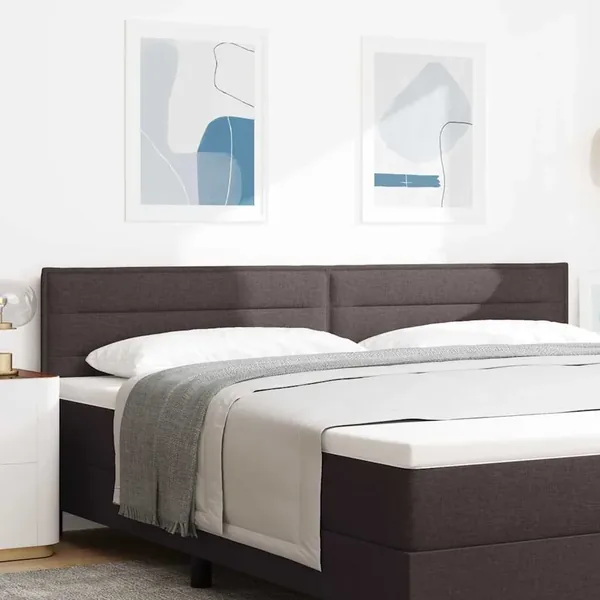Tête de lit LED avec bandes LED Marron foncé 200 cm tissu