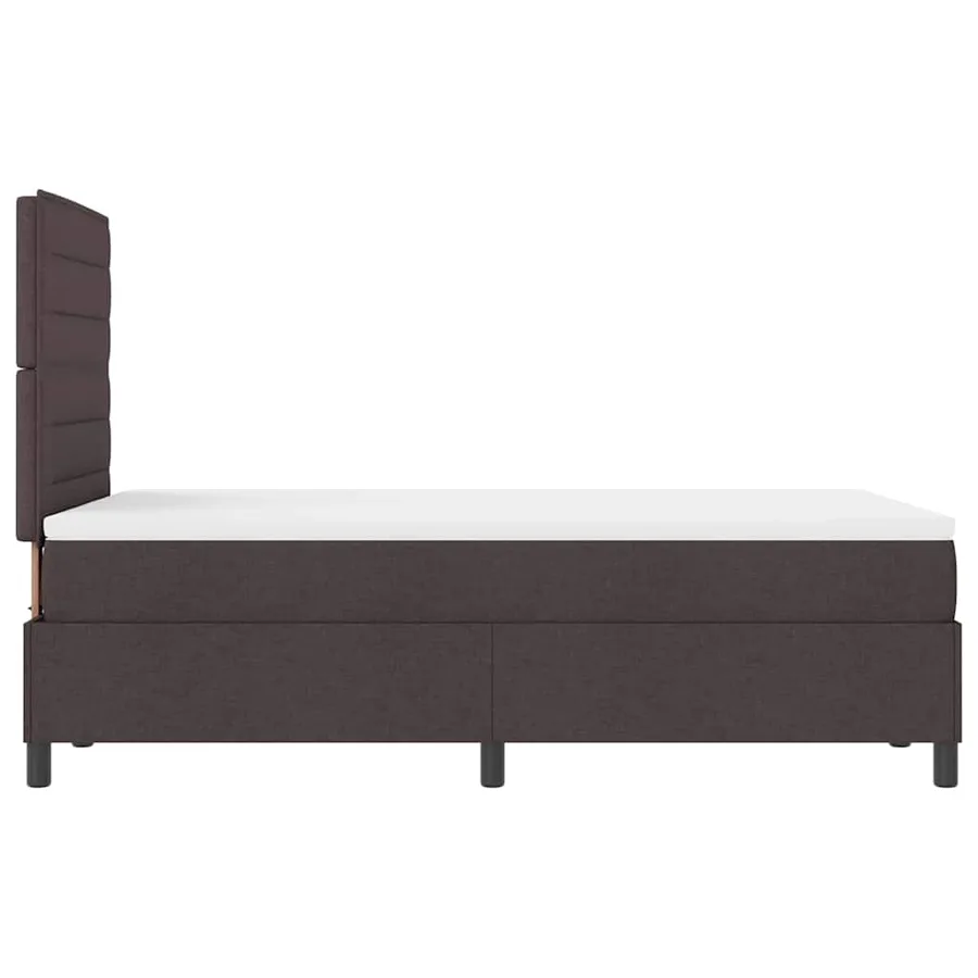 Lit à ressorts avec matelas Marron foncé 120 x 200 cm tissu - 9