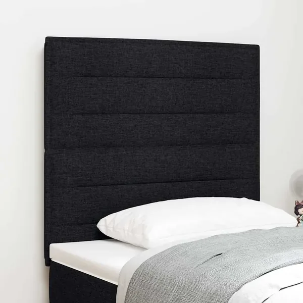 Tête de lit LED avec bandes LED Noir 90 cm tissu