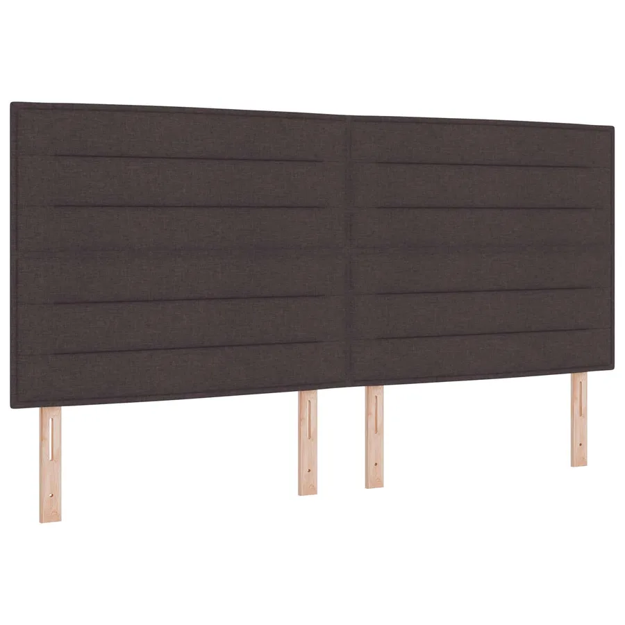 Tête de lit LED avec bandes LED Marron foncé 200 cm tissu - 2