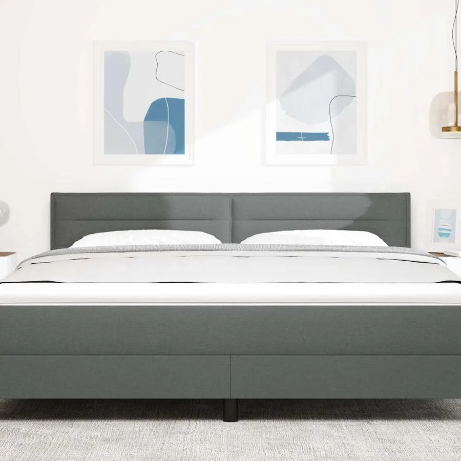 Tête de lit LED avec bandes LED Gris foncé 180 cm tissu - 3