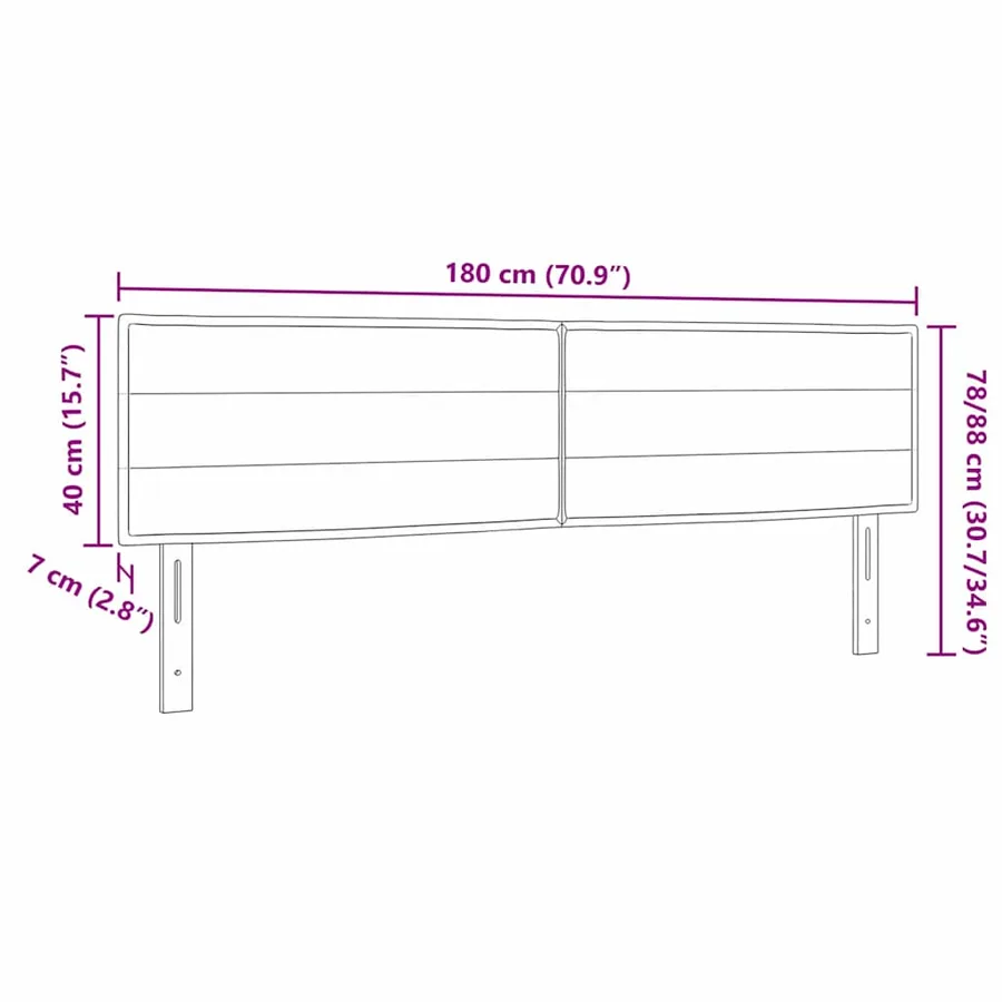 Tête de lit LED avec bandes LED Gris foncé 180 cm tissu - 8