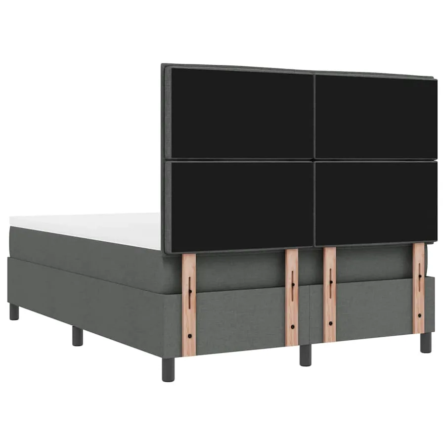 Lit à ressorts avec matelas Gris foncé 160 x 200 cm tissu - 9