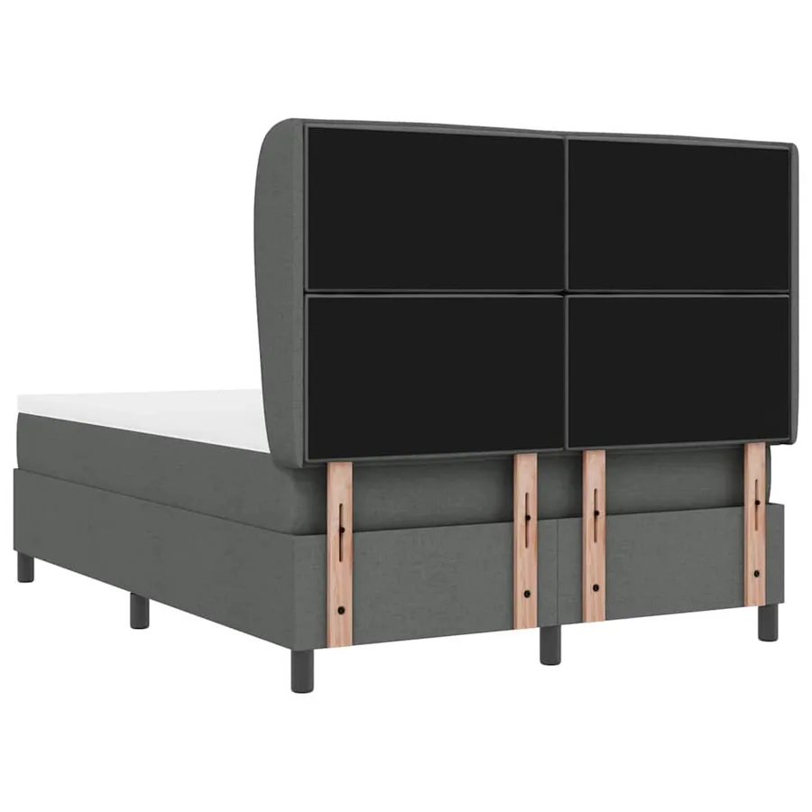 Lit à ressorts avec matelas Gris foncé 160 x 200 cm tissu - 9