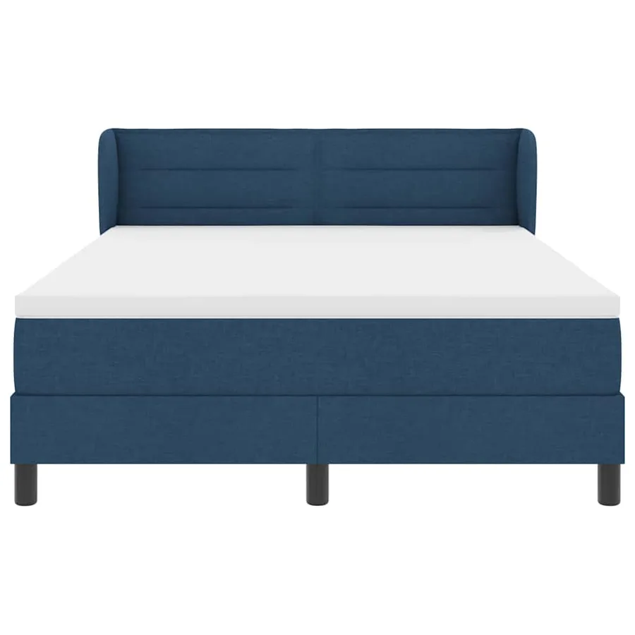 Lit à ressorts avec matelas Bleu 140 x 190 cm tissu - 6