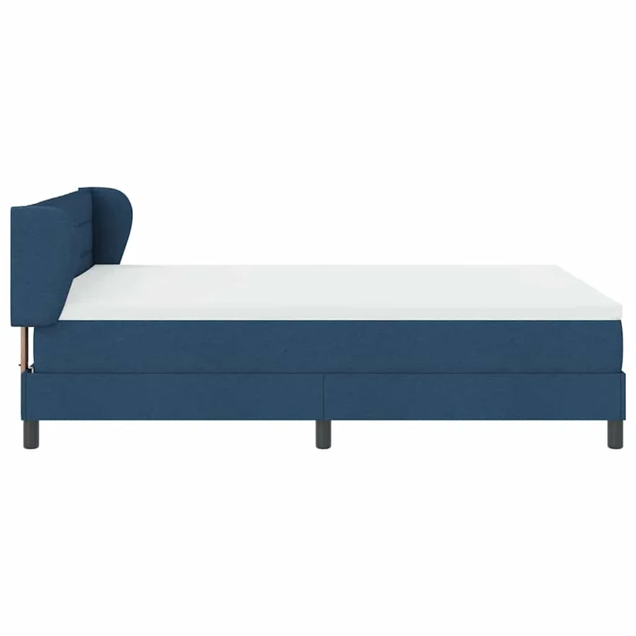 Lit à ressorts avec matelas Bleu 140 x 190 cm tissu - 7