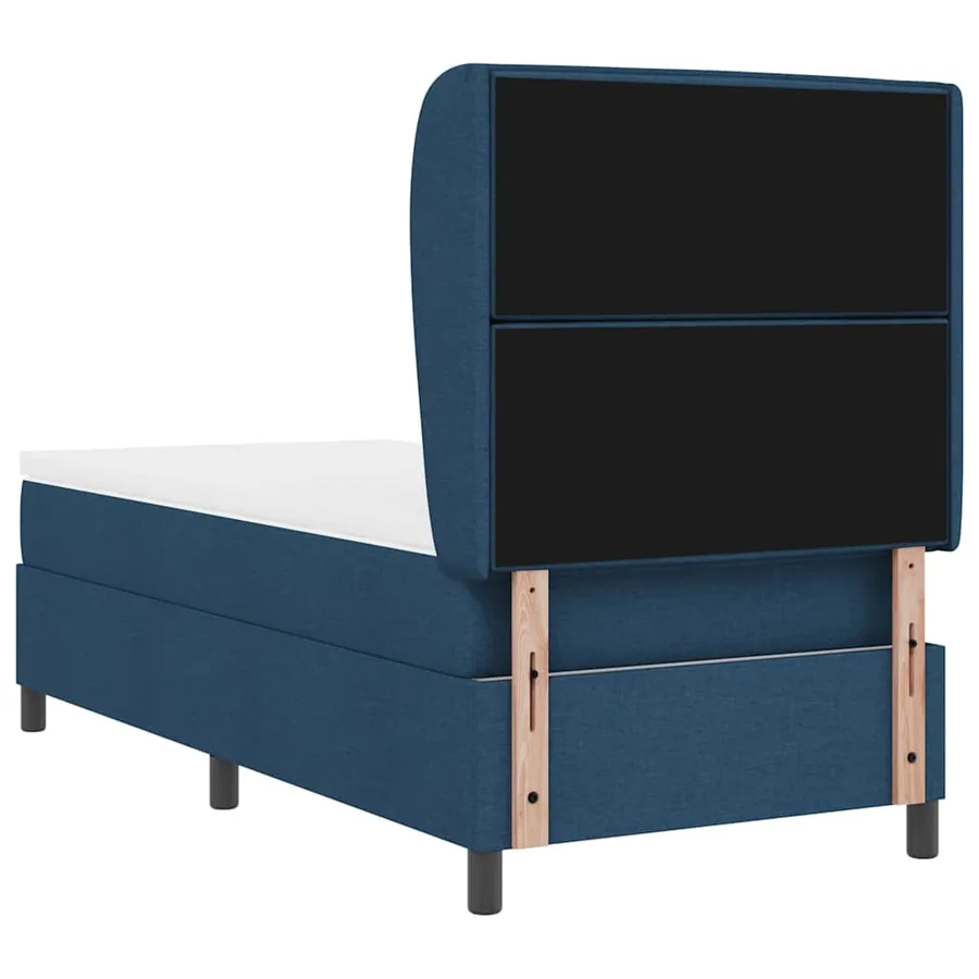 Lit à ressorts avec matelas Bleu 90 x 190 cm tissu - 9