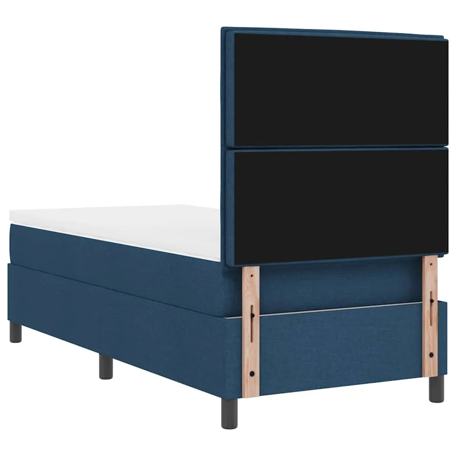 Lit à ressorts avec matelas avec LED Bleu 90 x 190 cm tissu - 8