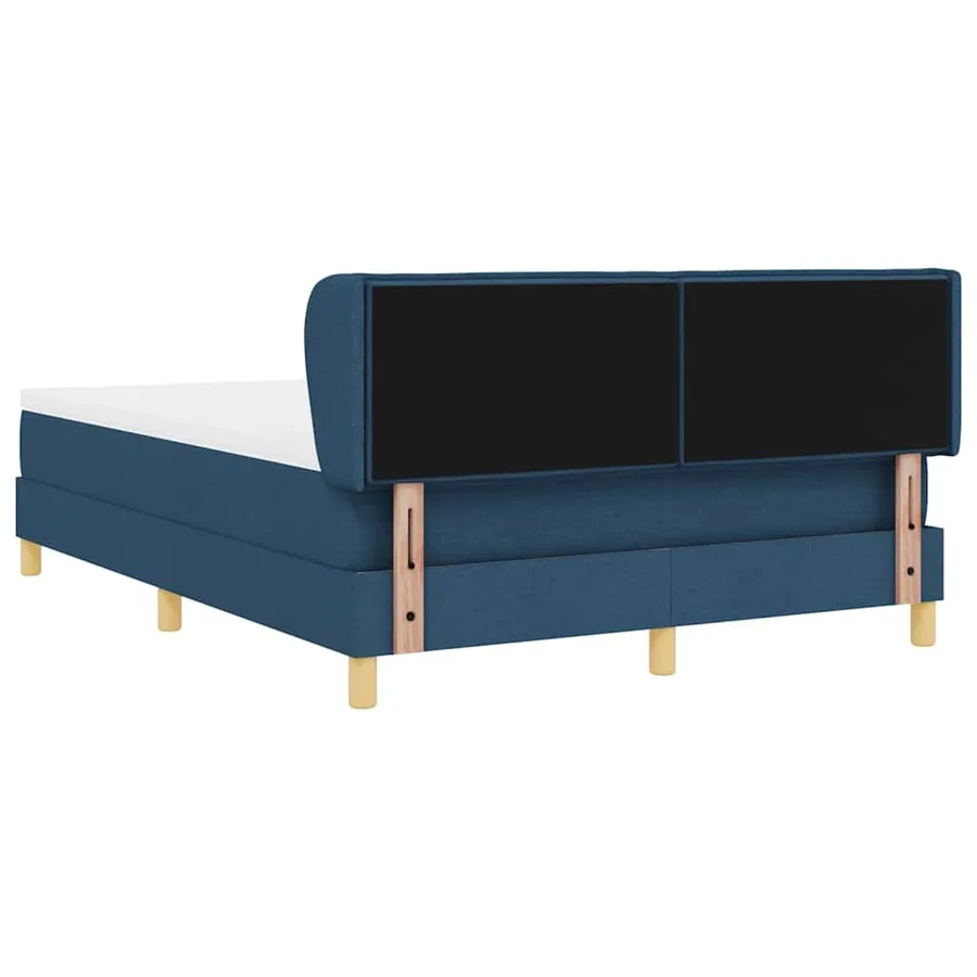 Lit à ressorts avec matelas Bleu 140 x 200 cm tissu - 9