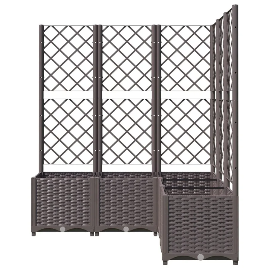 Jardinière avec treillis Marron 120x120x136 cm PP - 4