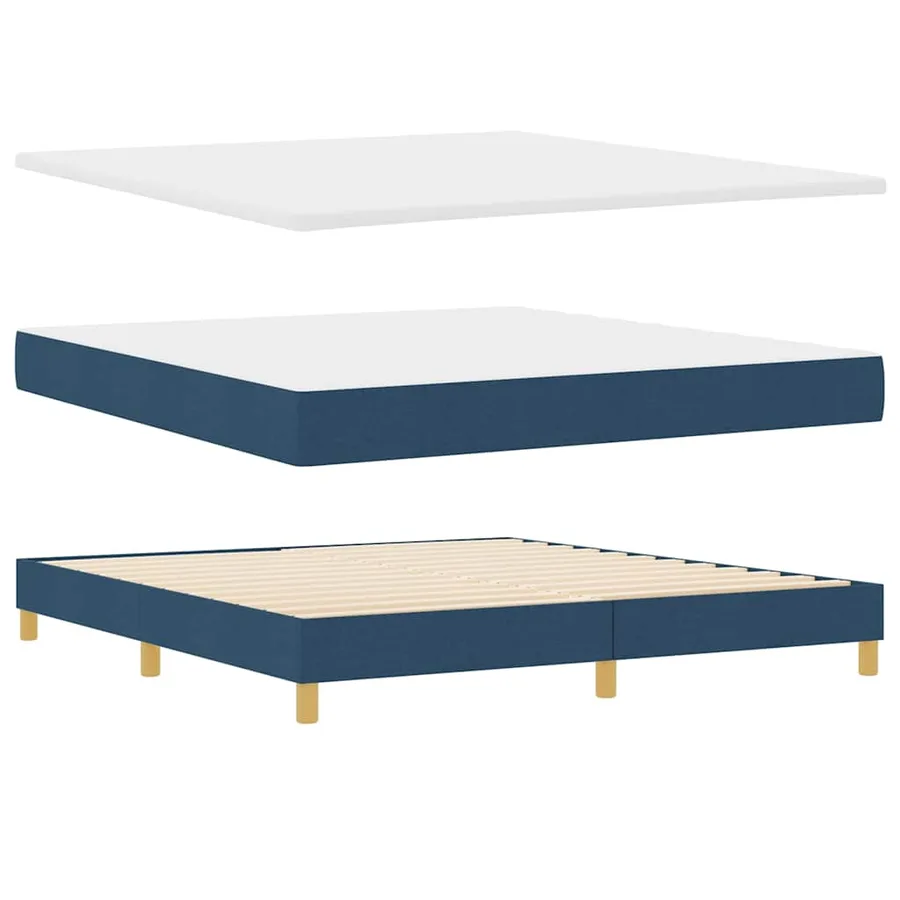Lit à ressort LED avec bandes LED Bleu 180 x 200 cm tissu - 6