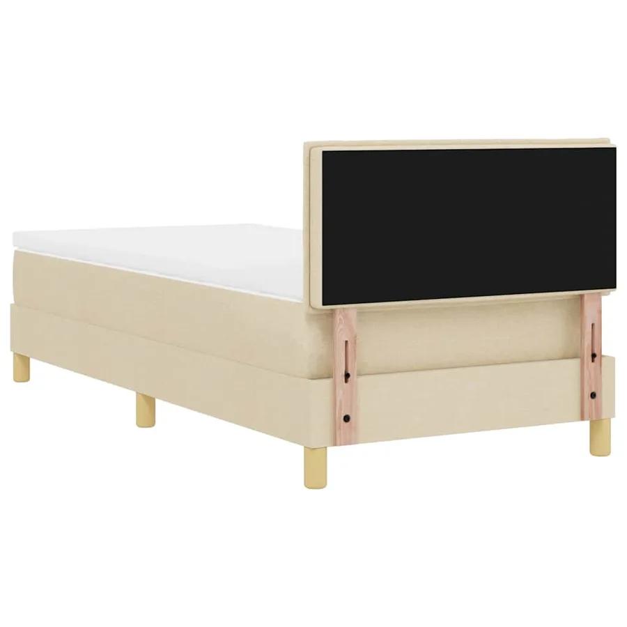 Lit à ressorts avec coussin Crème 100 x 200 cm tissu - 9