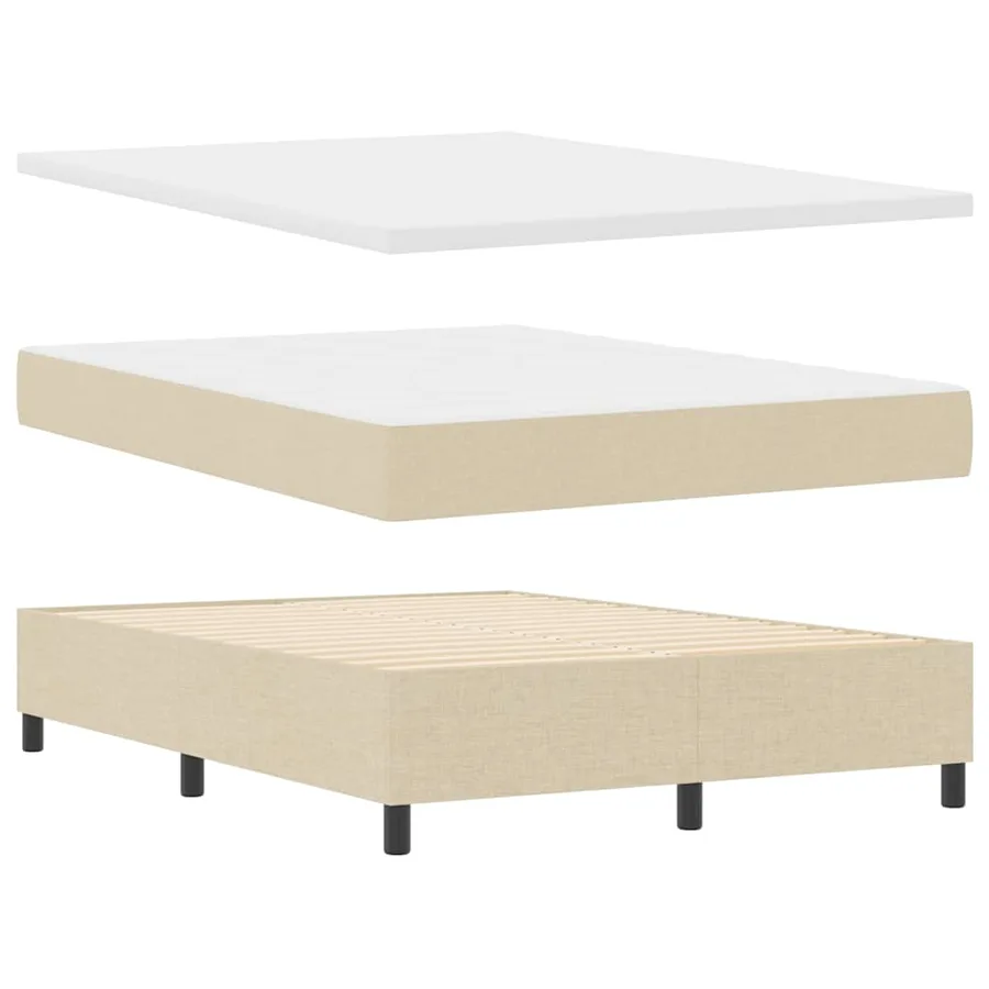 Lit à ressorts avec matelas Crème 200 x 140 cm tissu - 6