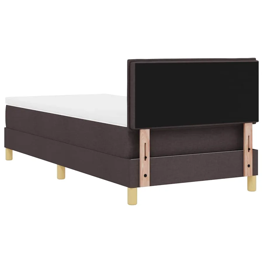 Lit à ressort LED Marron foncé 90 x 190 cm tissu - 8