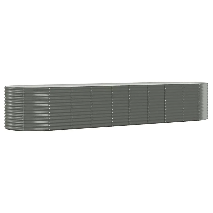 Lit surélevé de jardin Acier galvanisé 396x100x68cm gris - 2