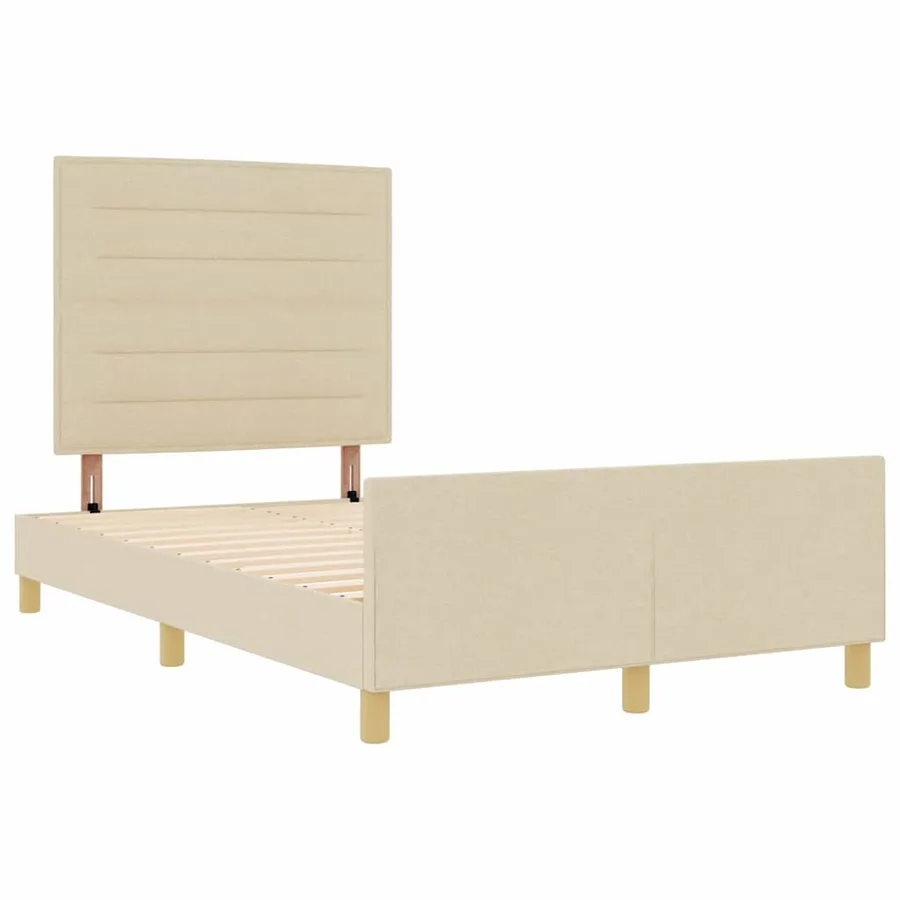 Cadre de lit avec tête de lit Crème 140 x 200 cm tissu - 6