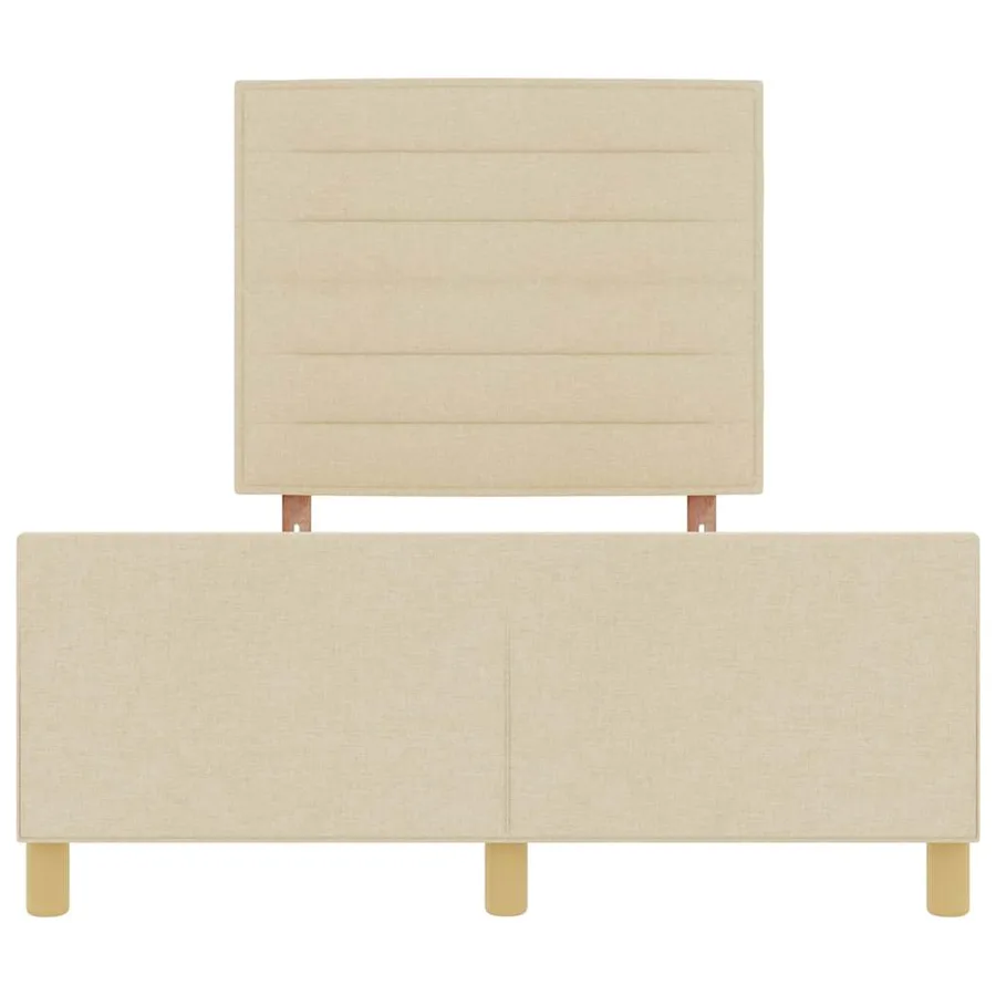 Cadre de lit avec tête de lit Crème 140 x 200 cm tissu - 7